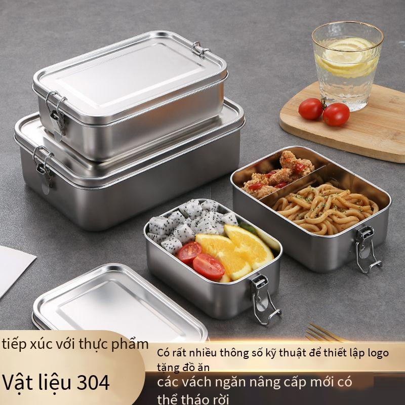 Hộp Đựng Cơm Trưa Hình Chữ Nhật Bằng Thép Không Gỉ 304