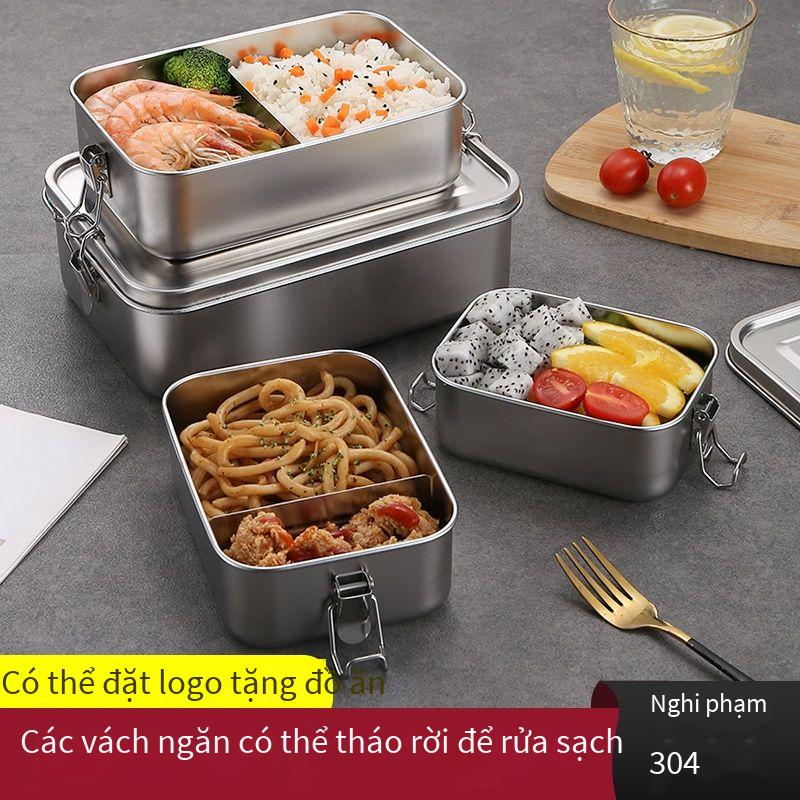 Hộp Đựng Cơm Trưa Hình Chữ Nhật Bằng Thép Không Gỉ 304