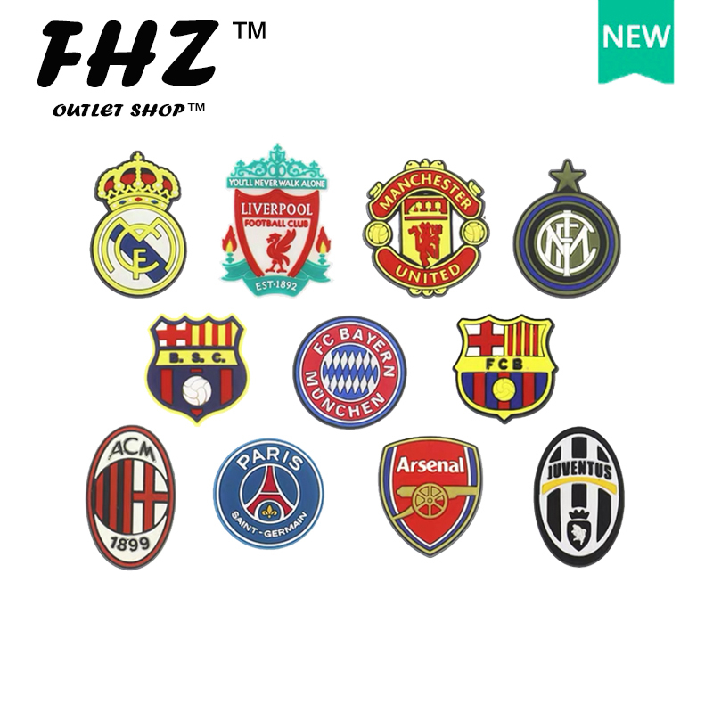 Giày Thể Thao fhz fhz Thiết Kế Năng Động Hợp Thời TrangTM Jibbitz Phụ Kiện Khóa Cài Hình logo Đội Bóng crocs diy Sáng Tạo Dễ Thương