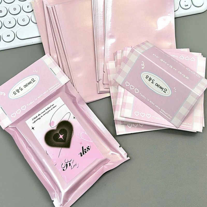 Túi Giấy Gói Quà Màu Hồng Dễ Thương Phong Cách Hàn Quốc