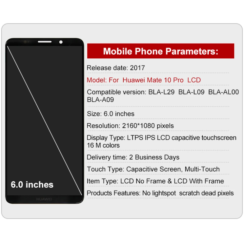Màn Hình Cảm Ứng lcd oled Kèm Khung Cho huawei mate 10 pro bla-l29 bla-l09 bla-al00