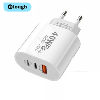 Bộ sạc nhanh ELOUGH 3 cổng Type C 40W USB chuyên dụng thích hợp cho điện thoại