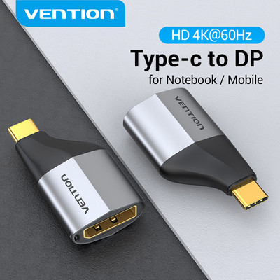DP Đầu Chuyển Đổi Vention Từ Cổng USB Type C Sang Cổng DP 4K 60Hz Dành Cho Samsung Huawei Xiaomi