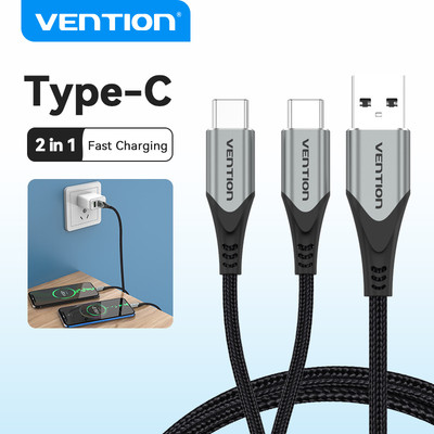 Dây Cáp Dữ Liệu Vention Chuyển Đổi Chui Cắm USB 2.0 Sang Chui Cắm Type C 2 Trong 1 Dành Cho Huawei