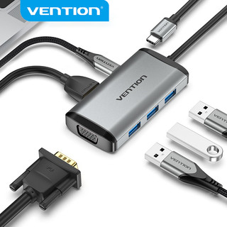 Hub VENTION chuyển đổi USB C sang HDMI VGA USB C 4K 1080P tương thích Huawei Matebook