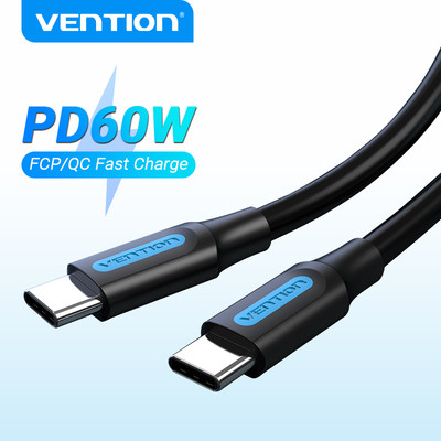 Dây cáp sạc nhanh Vention Type-C PD 60W 3A 480mbps tiện dụng thích hợp cho Huawei Matebook/ cellphone/ laptop - Hàng Chính Hãng