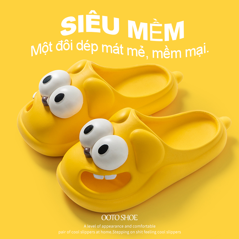 Dép Đi Trong Nhà Đế Dày Họa Tiết Hoạt Hình Chú Chó Mắt To Dễ Thương Thời Trang Mùa Hè Cho Nữ