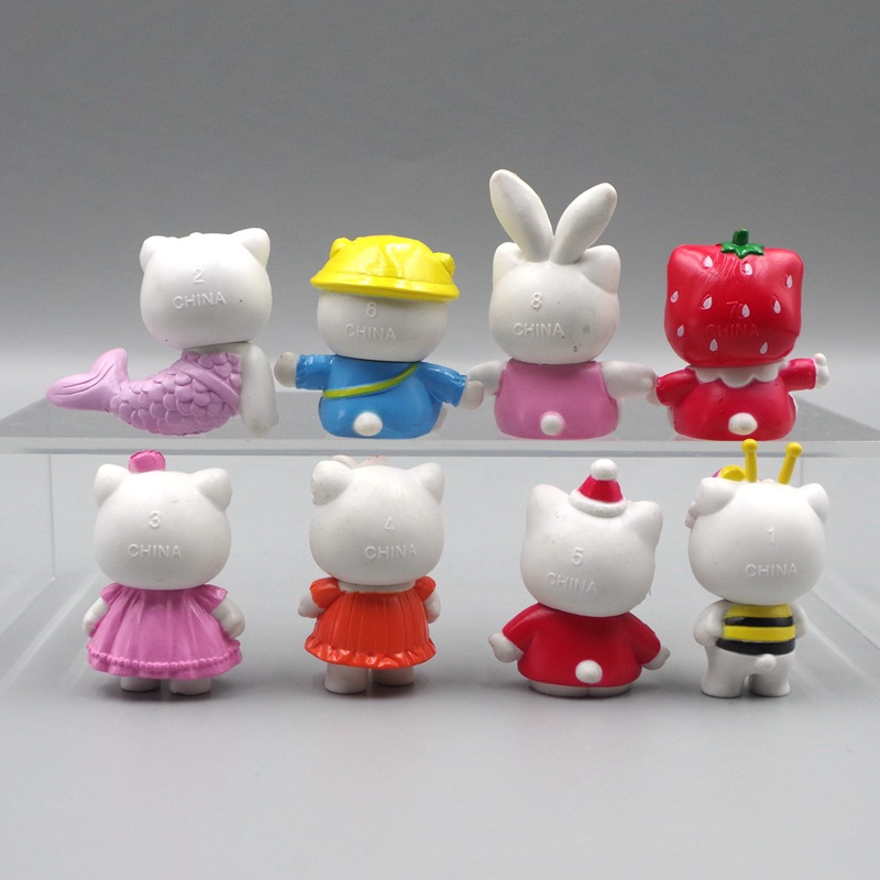 SANRIO Set 8 Mô Hình Nhân Vật Hoạt Hình hello kitty 3-5cm