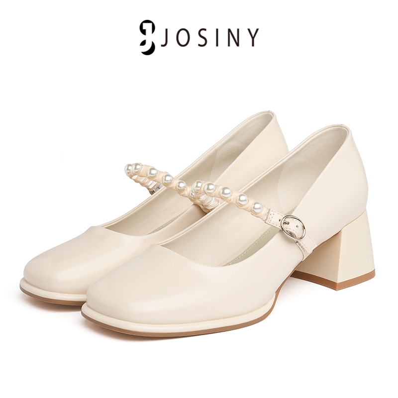 JOSINY Giày mary jane Phối Ngọc Trai Vừa Và Nhẹ Nhàng Phong Cách Thần Tiên Mới 2023 Cho Nữ