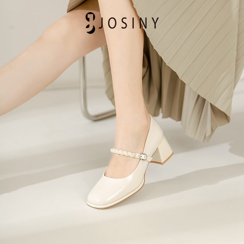 JOSINY Giày mary jane Phối Ngọc Trai Vừa Và Nhẹ Nhàng Phong Cách Thần Tiên Mới 2023 Cho Nữ
