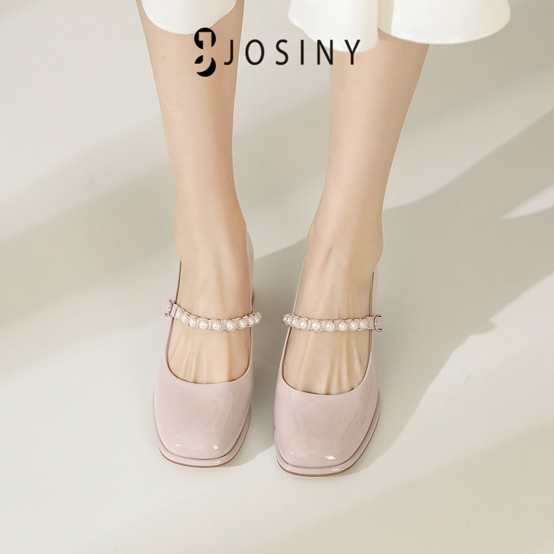 JOSINY Giày mary jane Phối Ngọc Trai Vừa Và Nhẹ Nhàng Phong Cách Thần Tiên Mới 2023 Cho Nữ