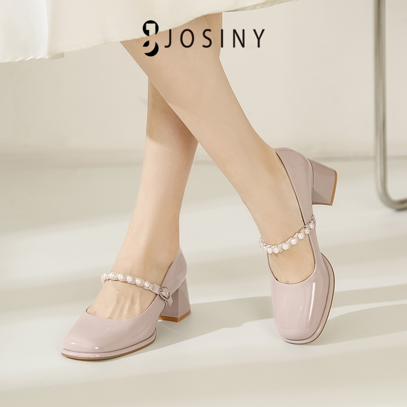 JOSINY Giày mary jane Phối Ngọc Trai Vừa Và Nhẹ Nhàng Phong Cách Thần Tiên Mới 2023 Cho Nữ