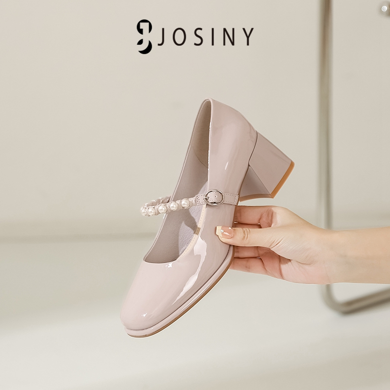 JOSINY Giày mary jane Phối Ngọc Trai Vừa Và Nhẹ Nhàng Phong Cách Thần Tiên Mới 2023 Cho Nữ