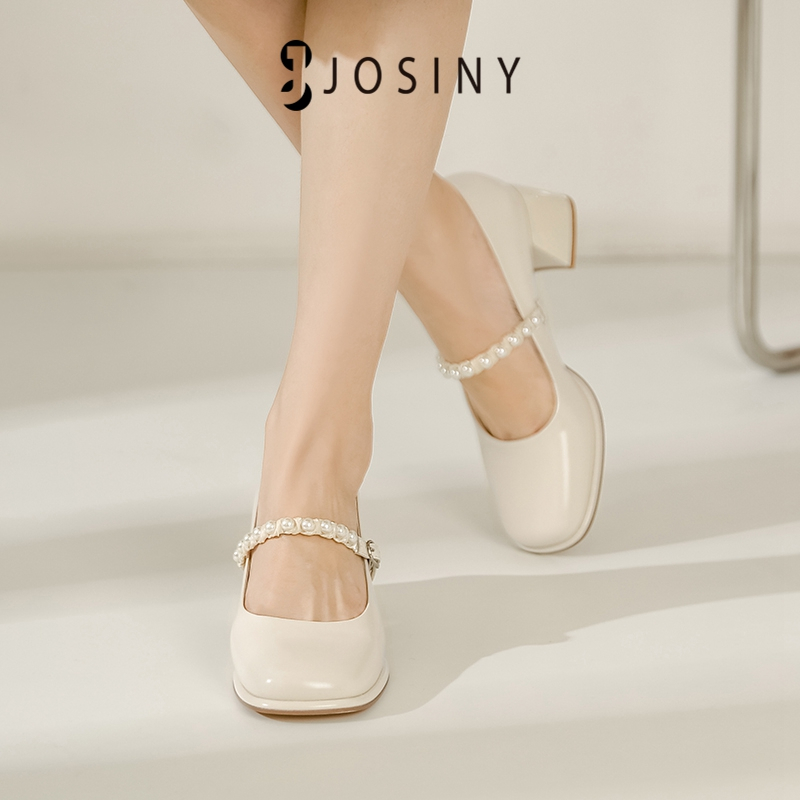 JOSINY Giày mary jane Phối Ngọc Trai Vừa Và Nhẹ Nhàng Phong Cách Thần Tiên Mới 2023 Cho Nữ