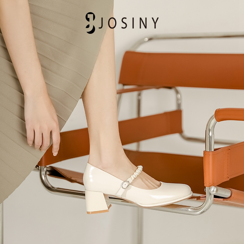 JOSINY Giày mary jane Phối Ngọc Trai Vừa Và Nhẹ Nhàng Phong Cách Thần Tiên Mới 2023 Cho Nữ