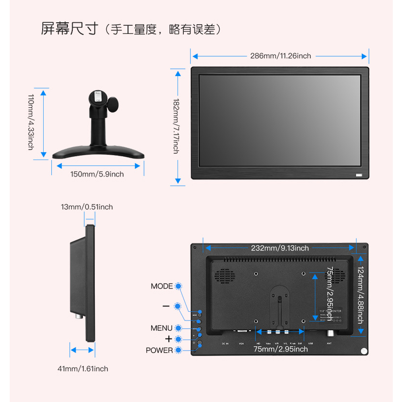 Màn Hình lcd 11.6 inch 13.3 inch 15.6 inch vga hdmi av bnc usb Chất Lượng Cao | BigBuy360 - bigbuy360.vn