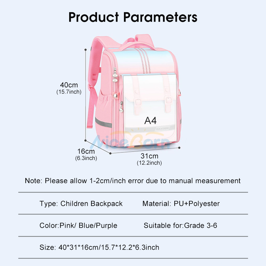 Niceborn Ba Lô Đi Học Chống Thấm Nước Sức Chứa Lớn In Họa Tiết Hoạt Hình Dễ Thương Cho Bé Mẫu Giáo