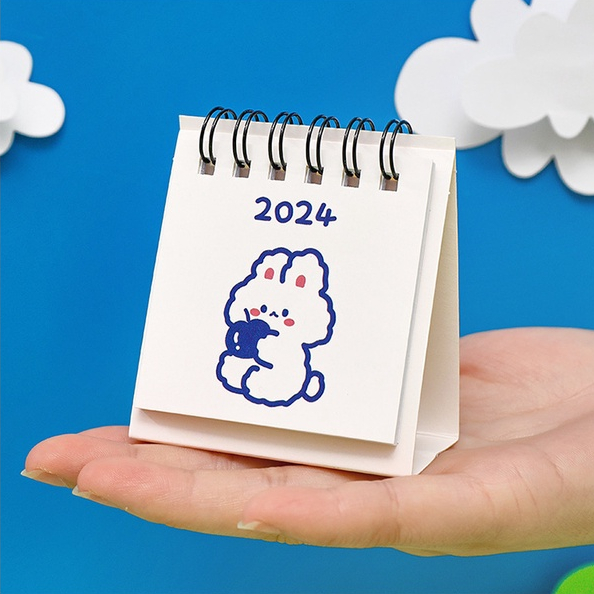 Lịch Năm 2024 mini Để Bàn Họa Tiết Hoạt Hình Dễ Thương Bắt Mắt