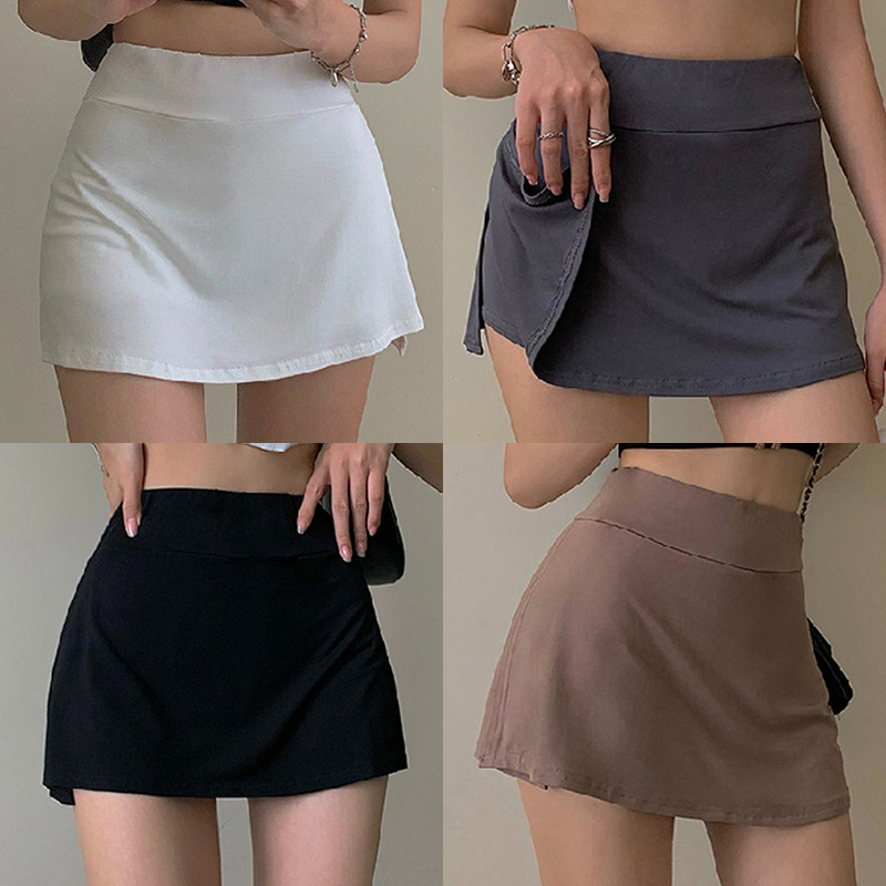 Chân Váy Tennis Lưng Cao Dáng Chữ A Mini Xẻ Tà Thời Trang Mùa Hè Quyến Rũ Cho Nữ Y2K TPN