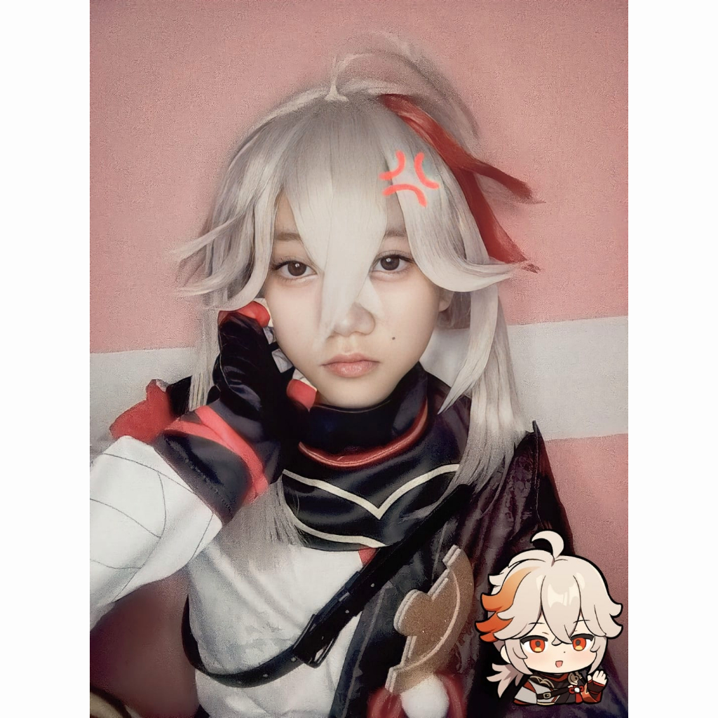HOLOUN Genshin Impact Kaedehara Kazuha Game Anime Cosplay Wig Headwear Hutao Fancy Outfits Halloween Costume Christmas Drag Party Gift