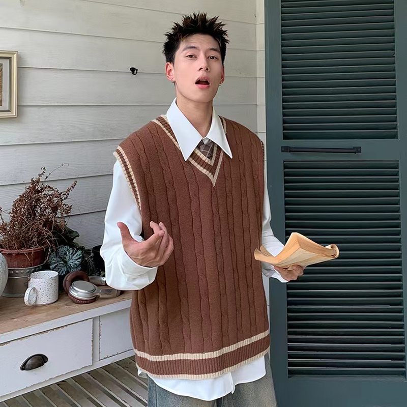 Áo sweater Dệt Kim Không Tay Dáng Rộng Thời Trang Mùa Thu Hàng Mới 2023 Dành Cho Bạn Nam Và Nữ
