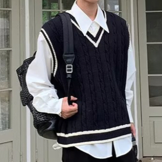 Áo sweater Dệt Kim Không Tay Dáng Rộng Thời Trang Mùa Thu Hàng Mới 2023 Dành Cho Bạn Nam Và Nữ
