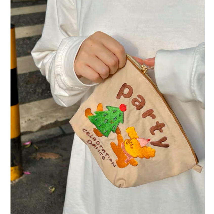 Túi Vải nylon Đựng Đồ Thân Thiện Với Môi Trường Thêu Họa Tiết Dễ Thương