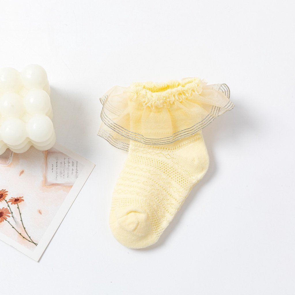 Mới Tất Lưới Phối Ren Kiểu Công Chúa Thời Trang Mùa Hè Cho Bé Gái