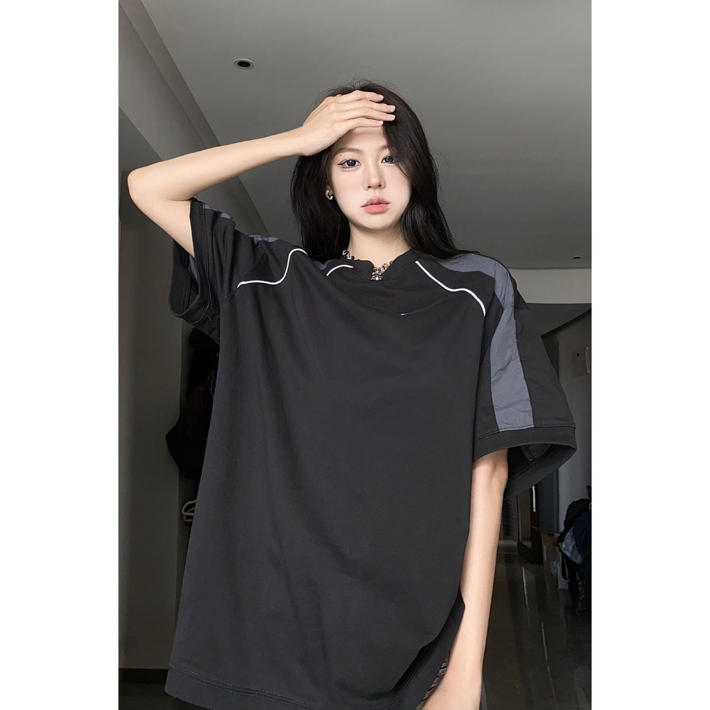 Áo Thun Tay Ngắn Form Rộng In Họa Tiết Thời Trang Cho Nữ