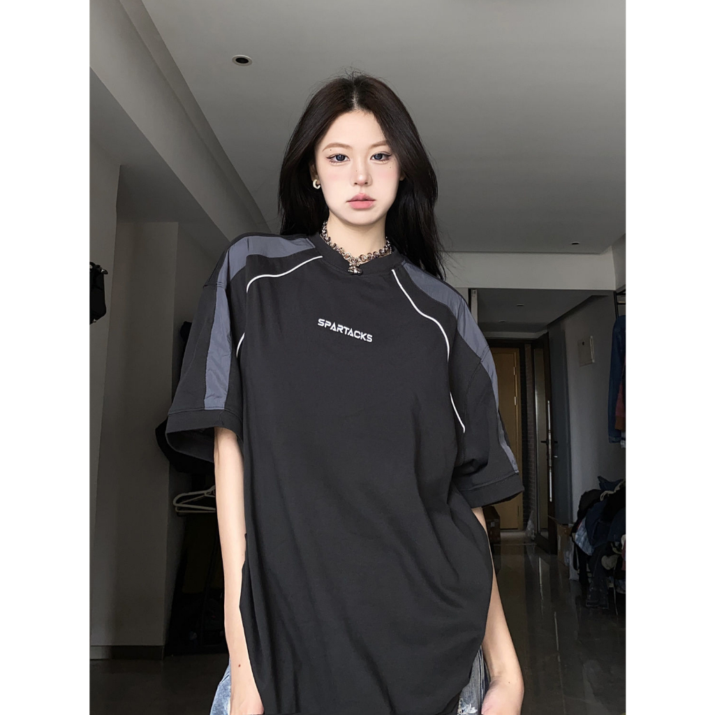 Áo Thun Tay Ngắn Form Rộng In Họa Tiết Thời Trang Cho Nữ