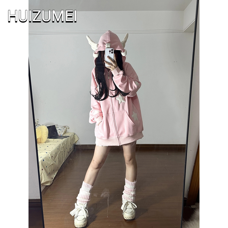 HUIZUMEI Áo Hoodie In Hình Quái Vật Ngộ Nghĩnh Cho Nữ | BigBuy360 - bigbuy360.vn