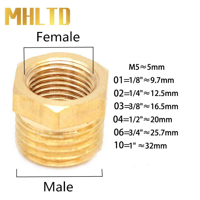 1 Đầu Nối Ống Nước Bằng Đồng 1 / 8 "1 / 4" 3 / 8 "1 / 2" 3 / 4 "