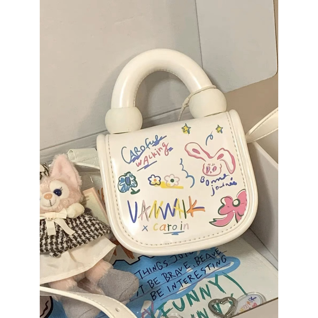 Túi Đeo Chéo mini Họa Tiết Hoạt Hình graffiti Phong Cách Hàn Quốc Thời Trang Xuân Hè Cho Nữ