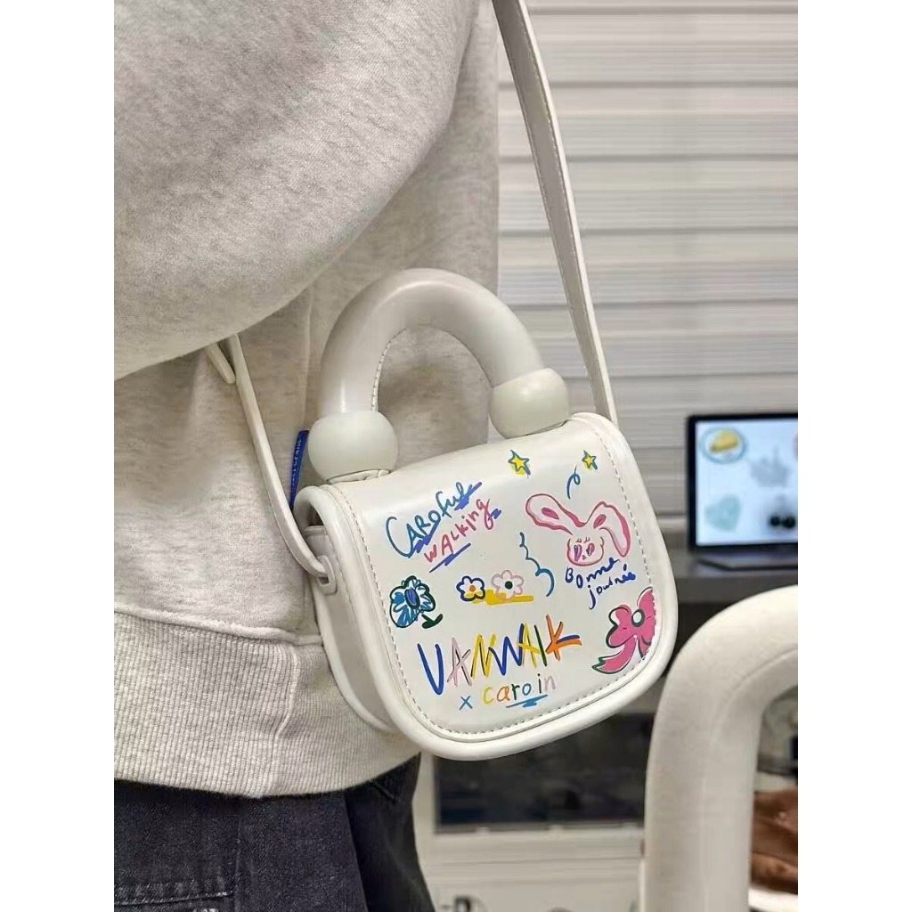 Túi Đeo Chéo mini Họa Tiết Hoạt Hình graffiti Phong Cách Hàn Quốc Thời Trang Xuân Hè Cho Nữ