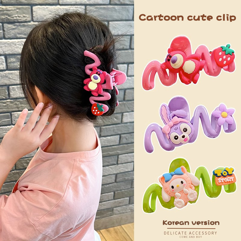 Miumiua🔮2023 SANRIO Phim Hoạt hình gấu dâu lấy kẹp sóng cá mập kẹp mũ cài tóc