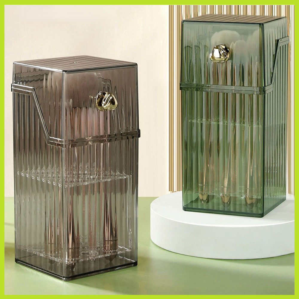 The Snuggery Hộp Cọ Mỹ Phẩm Bảo Quản Trang Điểm Sang Trọng Tổ Chức Ánh Sáng Lưu Trữ Để Bàn Bút Kẻ Lông Mày Phấn Má Hồng Giá Đỡ