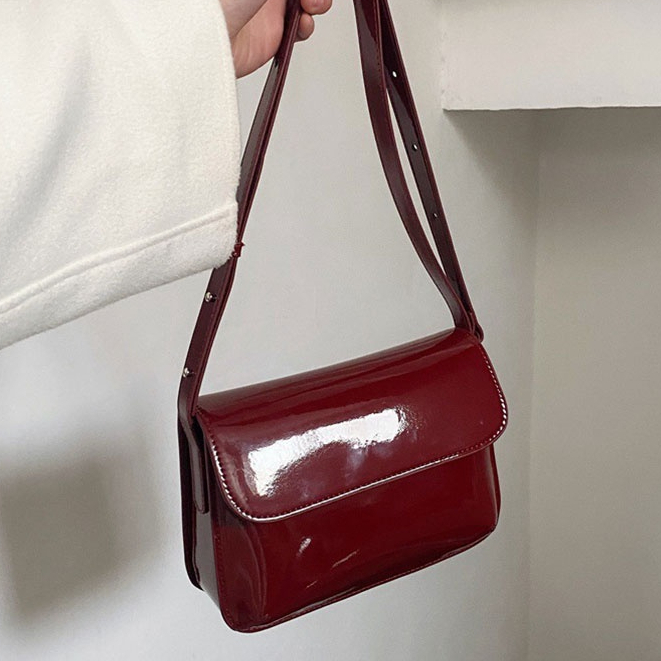 SUPERCUTE Túi Đeo Vai Hình Vuông Cỡ Nhỏ Bằng Da PU Màu Trơn Hai Công Dụng Thời Trang Dễ Phối Đồ Phong Cách retro
