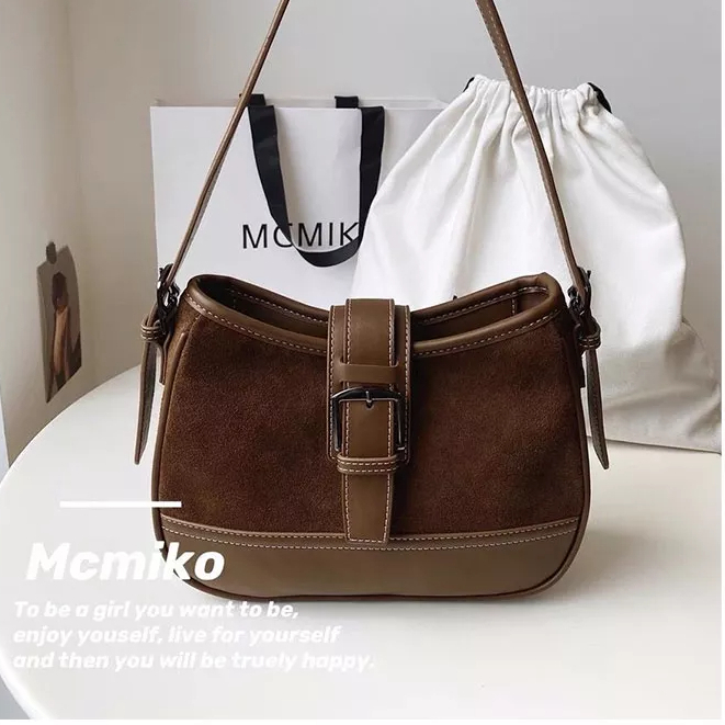 SUPERCUTE Túi Xách Da pu Mềm Phong Cách retro Thời Trang Cho Nữ