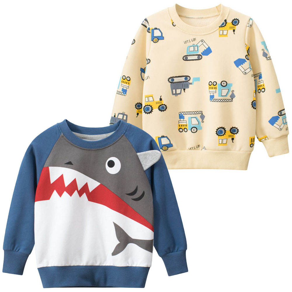 Áo Sweater Cotton In Họa Tiết Hoạt Hình Phong Cách Hàn Quốc Cho Bé Trai