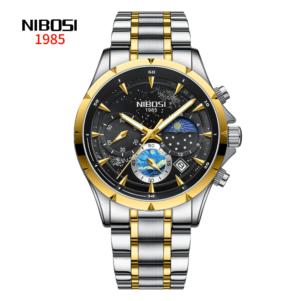 Đồng Hồ quartz Chống Thấm Nước Hình Mặt Trăng Sang Trọng 2602
