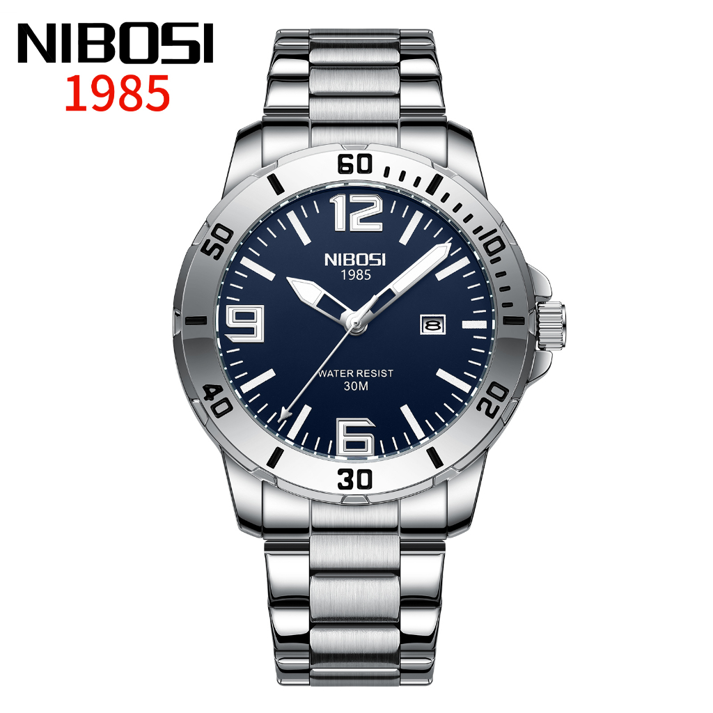 Đồng hồ nam thương hiệu hàng đầu nibosi đồng hồ thạch anh dạ quang không thấm nước thời trang đơn giản