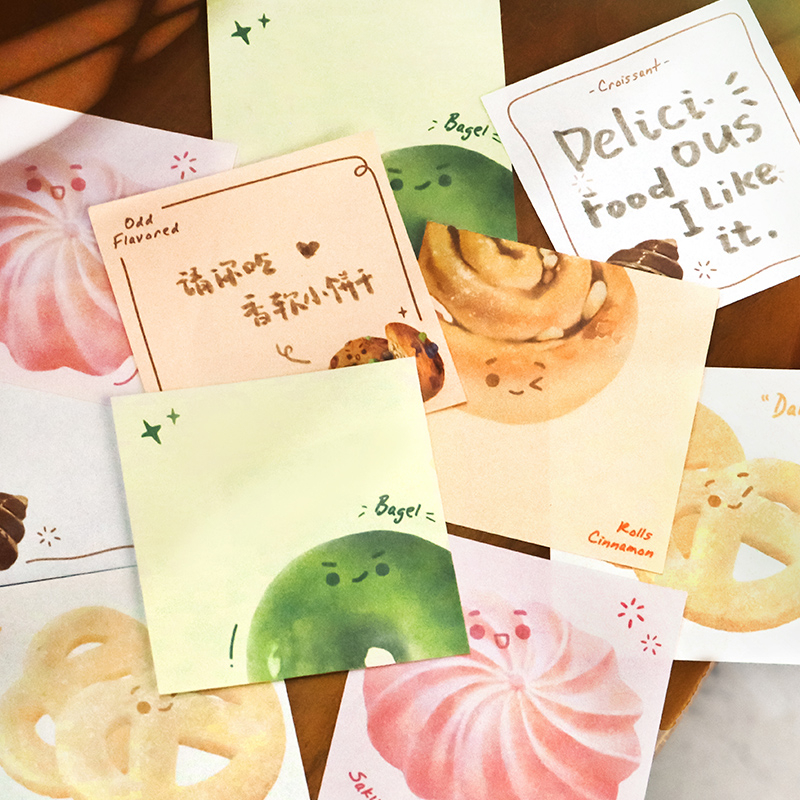 Mr. Paper  100 vé/túi tờ Phim hoạt hình dễ thương bánh Ông benecke quả Bánh mì chủ đề Bản ghi nhớ Sổ ghi chú Giấy thông báo Danh sách học sinh phải làm việc