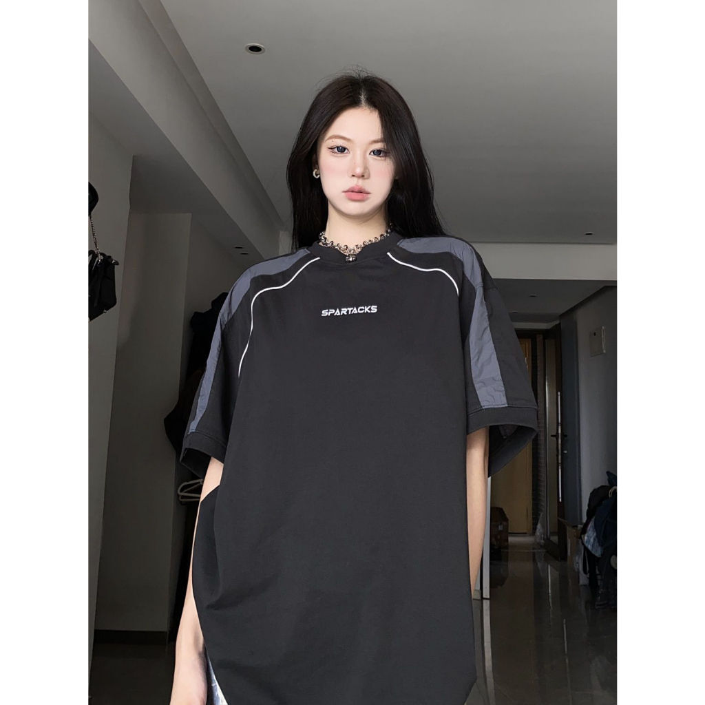 Áo Thun Tay Ngắn Form Rộng In Họa Tiết Thời Trang Cho Nữ