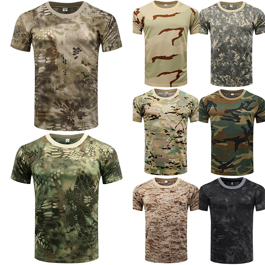 Áo Thun Thể Thao Họa Tiết camo Cá Tính Cho Nam