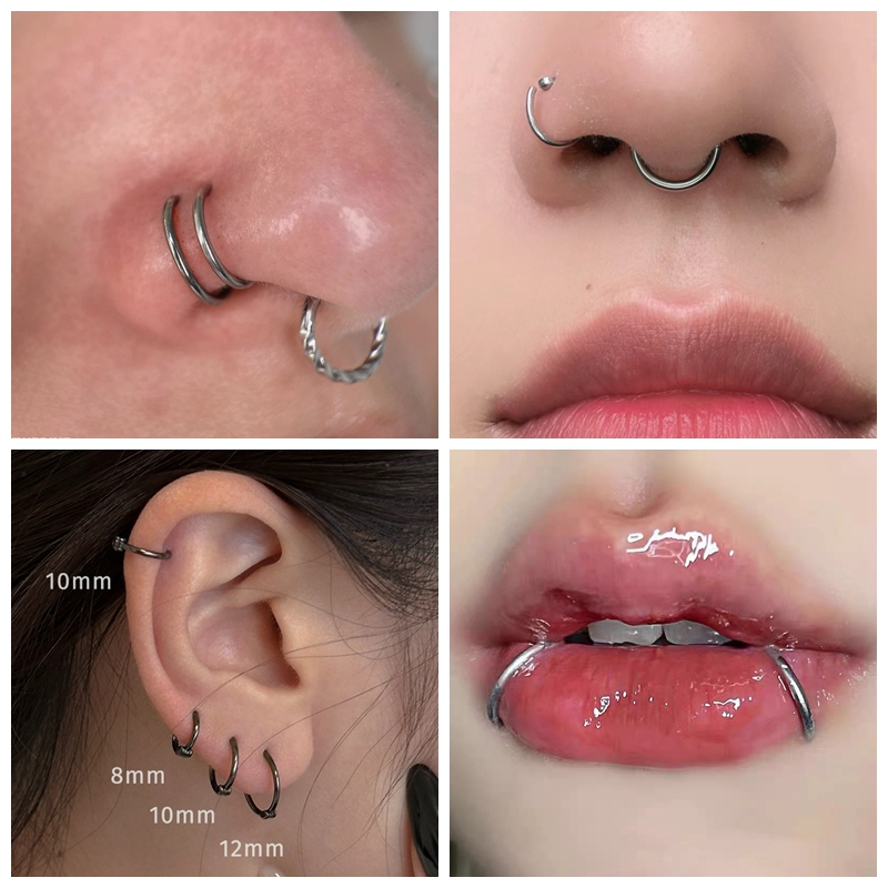 1 Khuyên Mũi Tròn Bằng Thép Không Gỉ 16g / 18g / 20g