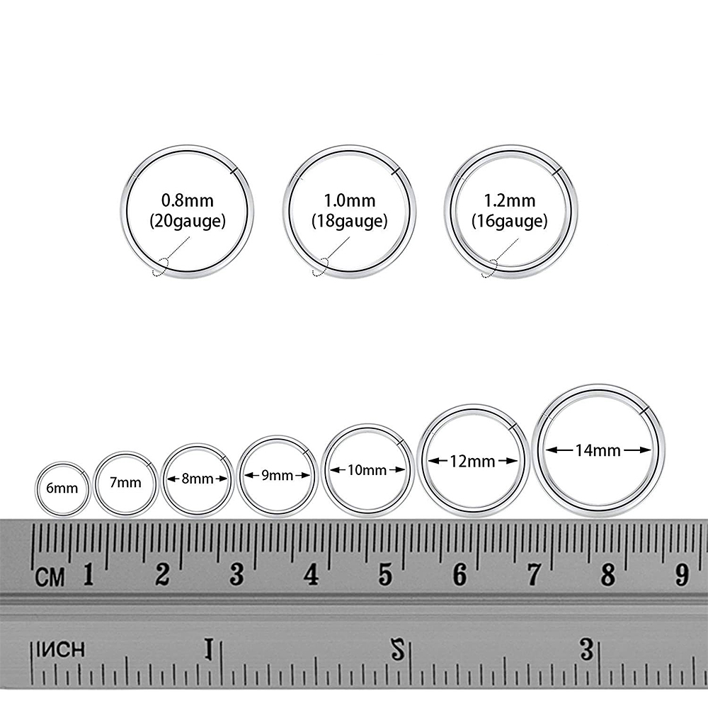 1 Khuyên Mũi Tròn Bằng Thép Không Gỉ 16g / 18g / 20g