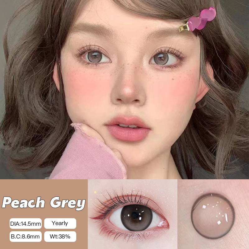 O2giày  2 Cái power  Thấu Kính Mắt Mềm Tự Nhiên Màu Xám Sử Dụng Năm 14.2-14.5mm