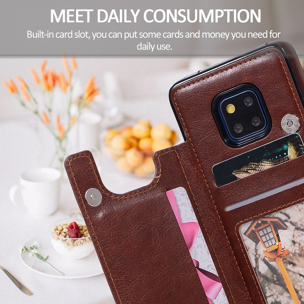 Bao Da pu Điện Thoại Nắp Lật Hít Nam Châm Có Ngăn Đựng Thẻ Và Giá Đỡ Cho huawei mate 20 30 40 pro lite zy-13