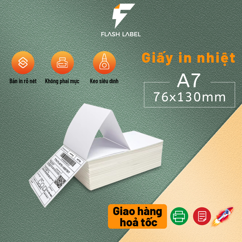 Giấy in nhiệt 3 lớp chống chuyên dụng Cuộn A7 cho máy in nhiệt