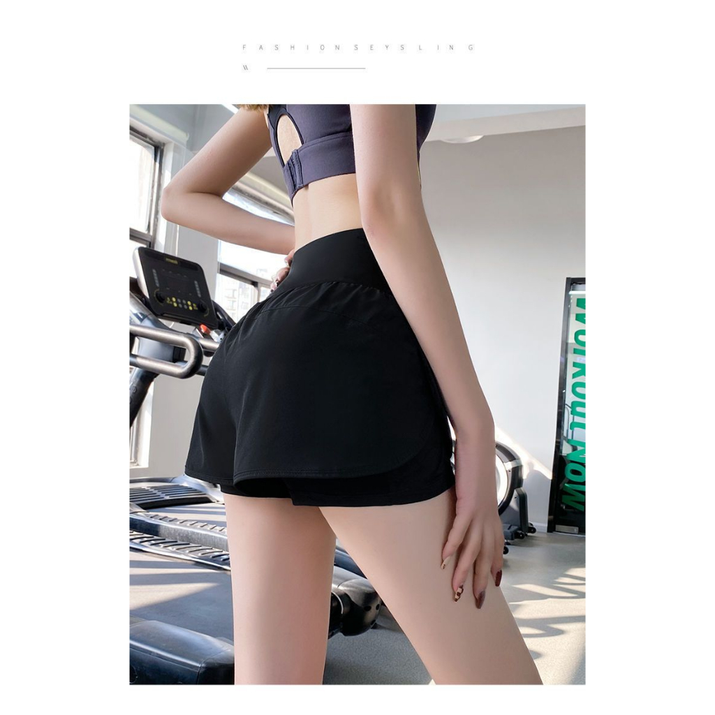 Li ning Quần Short Thể Thao Giả Hai Mảnh Dáng Rộng Khô Nhanh Chống Ánh Sáng Mùa Hè 2023 Tập Luyện Thể Dục Ngoài Trời Cho Nữ